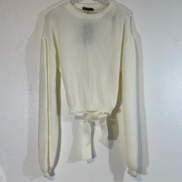 NASTY GAL Oh Tie There Knitted Open Back Sweater M - Picture 2 of 5